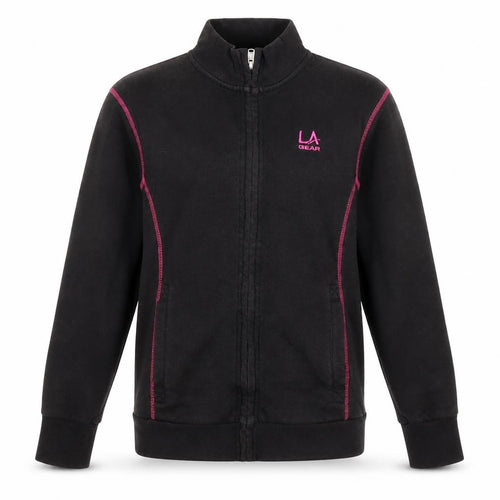 LA Gear Girls Black Full Zip Fleece Sweatshirt 11-12 Years High Neck