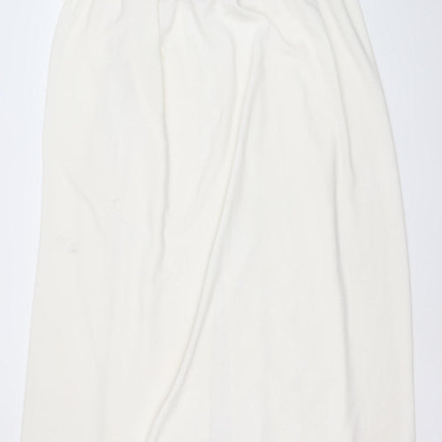 Boohoo Womens White Strapless Bodycon Midi Dress M Party Cocktail