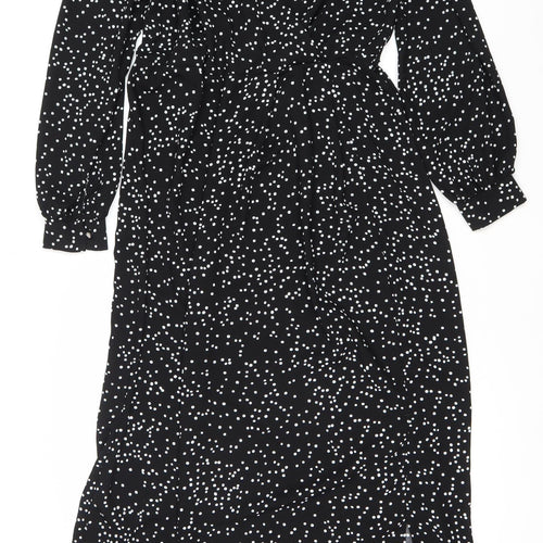 Dorothy Perkins Women’s Black Polka Dot Midi Bodycon Dress UK 14