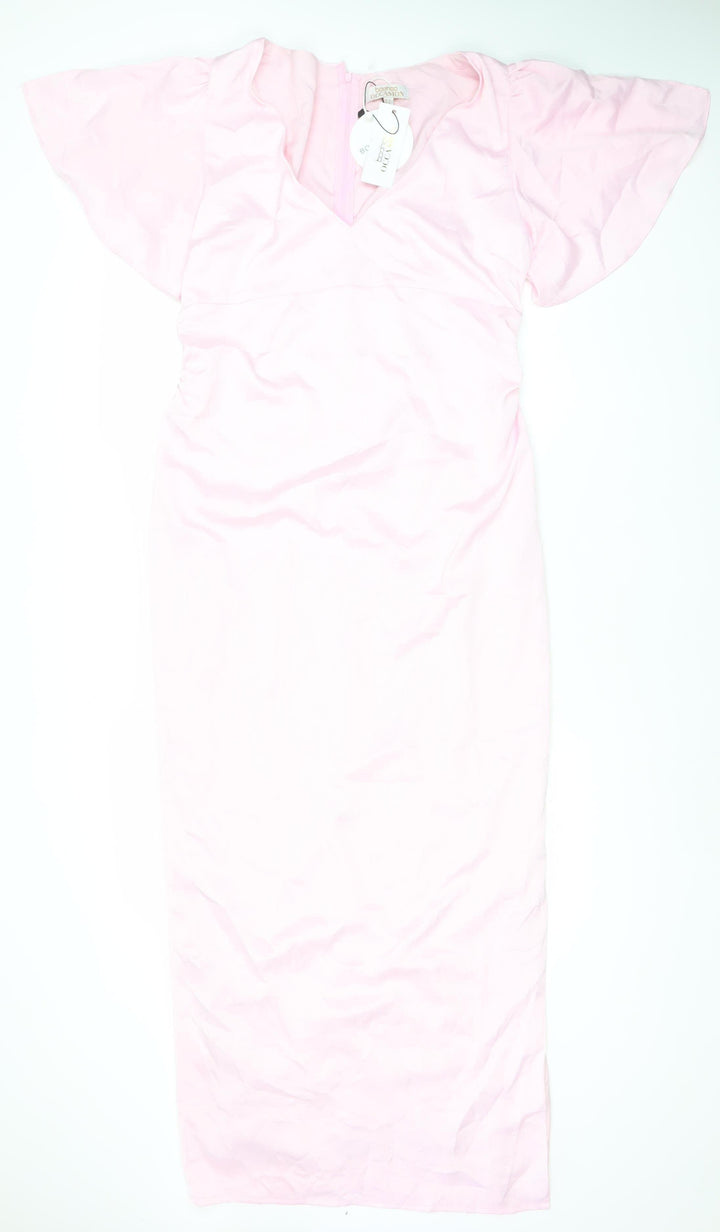 Boohoo Women’s Pink Size 14 Long Bodycon Dress Wedding Party
