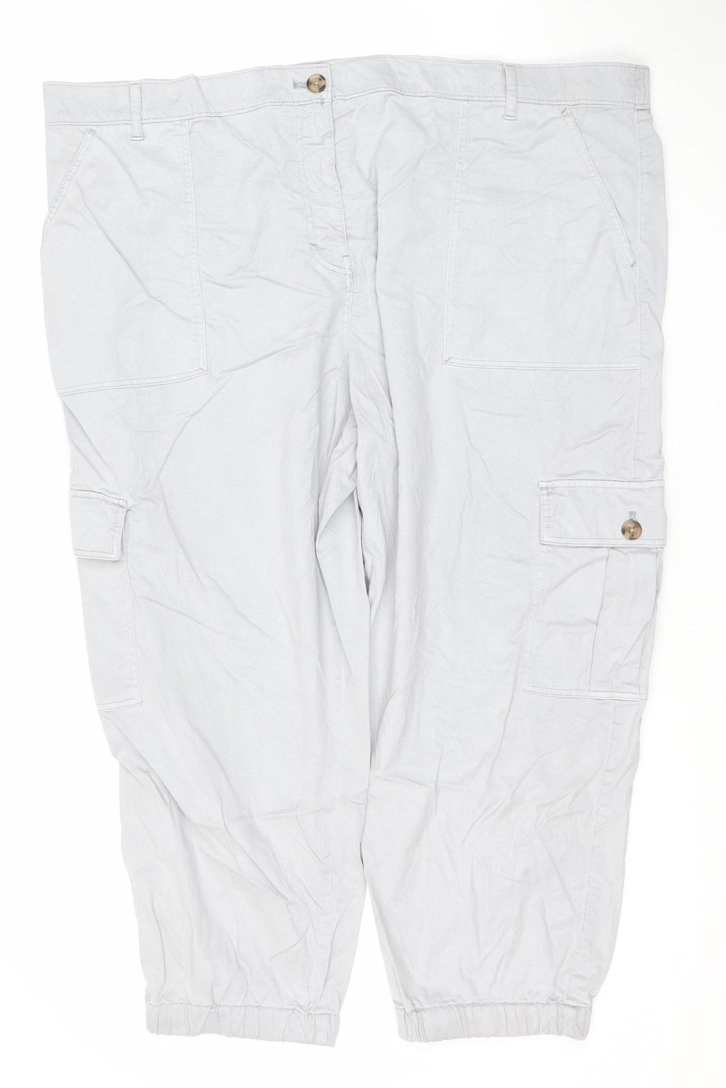 Marks and Spencer Women’s Grey Cargo Trousers Size 14 Regular