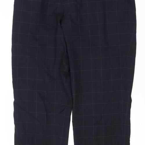 Jaeger Men's Black Check Wool Pleated Dress Pants 40in Classic Fit