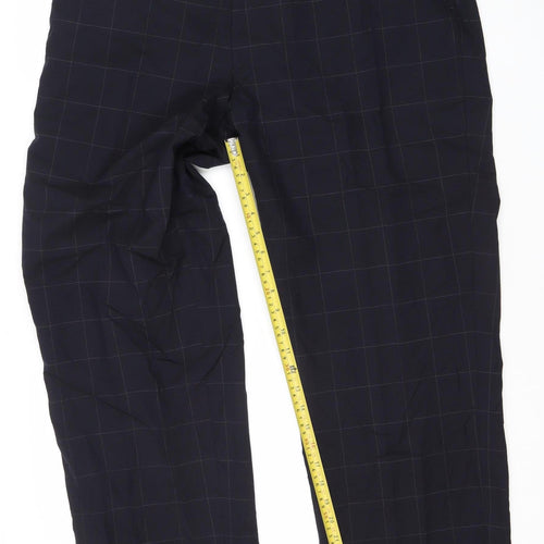 Jaeger Men's Black Check Wool Pleated Dress Pants 40in Classic Fit