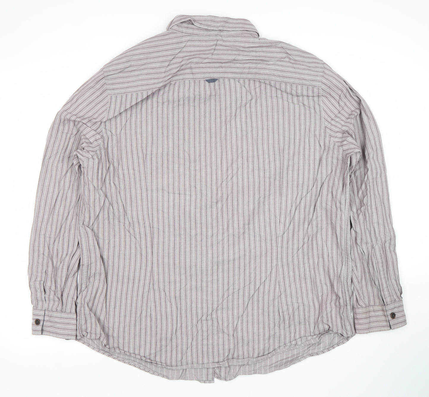 RJR John Rocha Men's Purple Striped Cotton Long Sleeve Dress Shirt XL