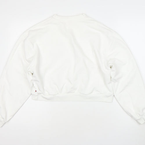 Levi's Women's White Small 501 Blues Logo Cotton Pullover Sweatshirt