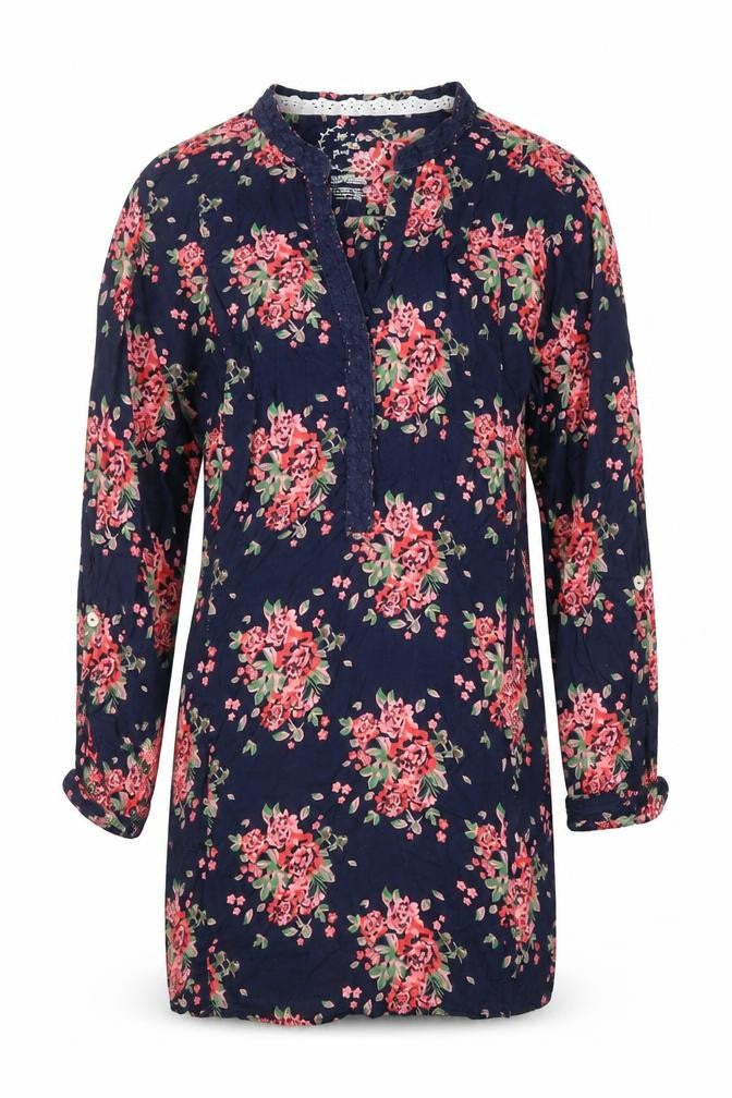 Regatta Women's Blue Floral Cotton Shirt Dress Size 14