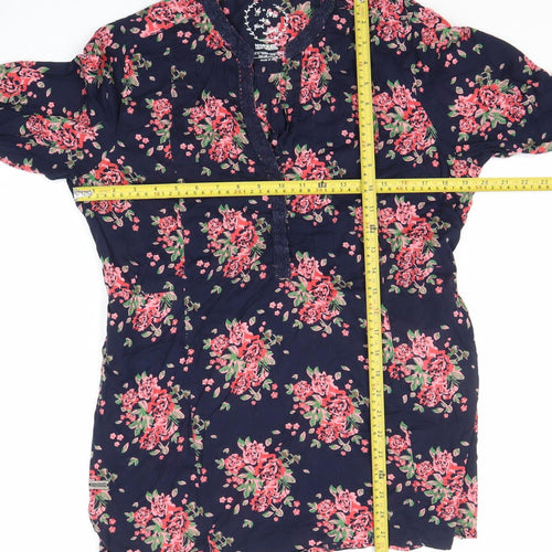 Regatta Women's Blue Floral Cotton Shirt Dress Size 14