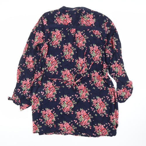 Regatta Women's Blue Floral Cotton Shirt Dress Size 14