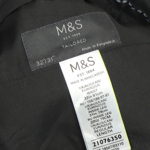 Marks and Spencer Men's Blue 32x31 Tailored Dress Pants Straight Leg