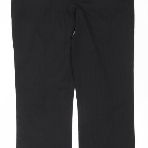 Burton Men's Black Straight Leg Business Trousers 34R Polyester Viscose