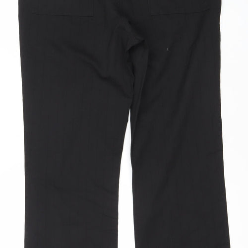 Burton Men's Black Straight Leg Business Trousers 34R Polyester Viscose
