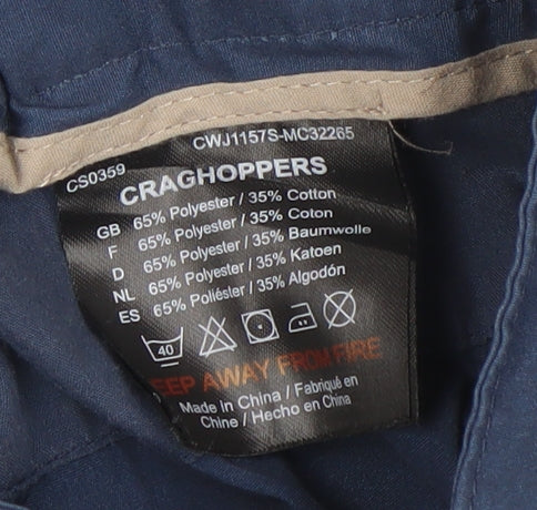 Craghoppers Men's Blue S Cargo Travel Trousers Polyester Cotton