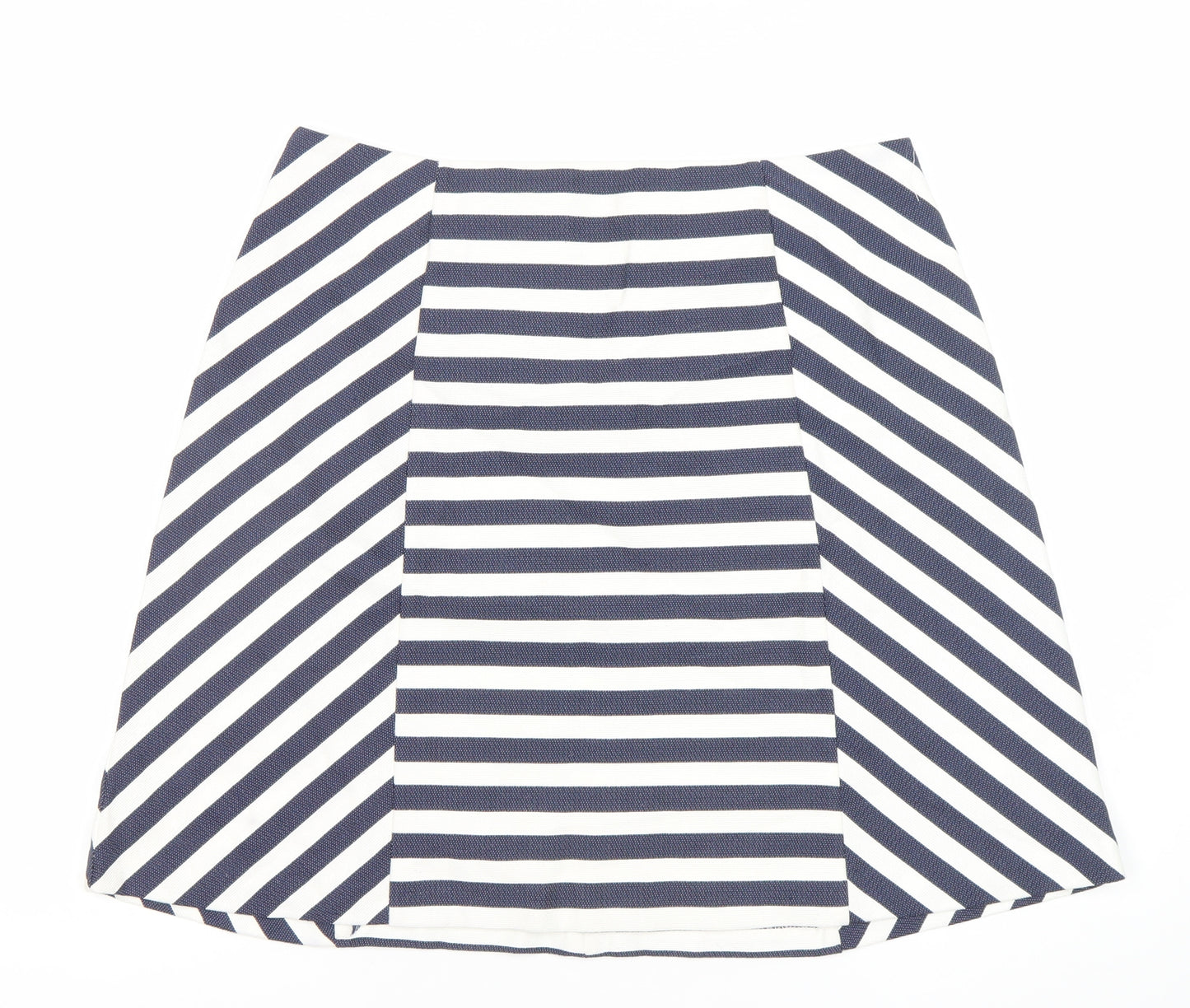 Oasis Women’s Blue White Striped A-Line Skirt Size 12 High Rise