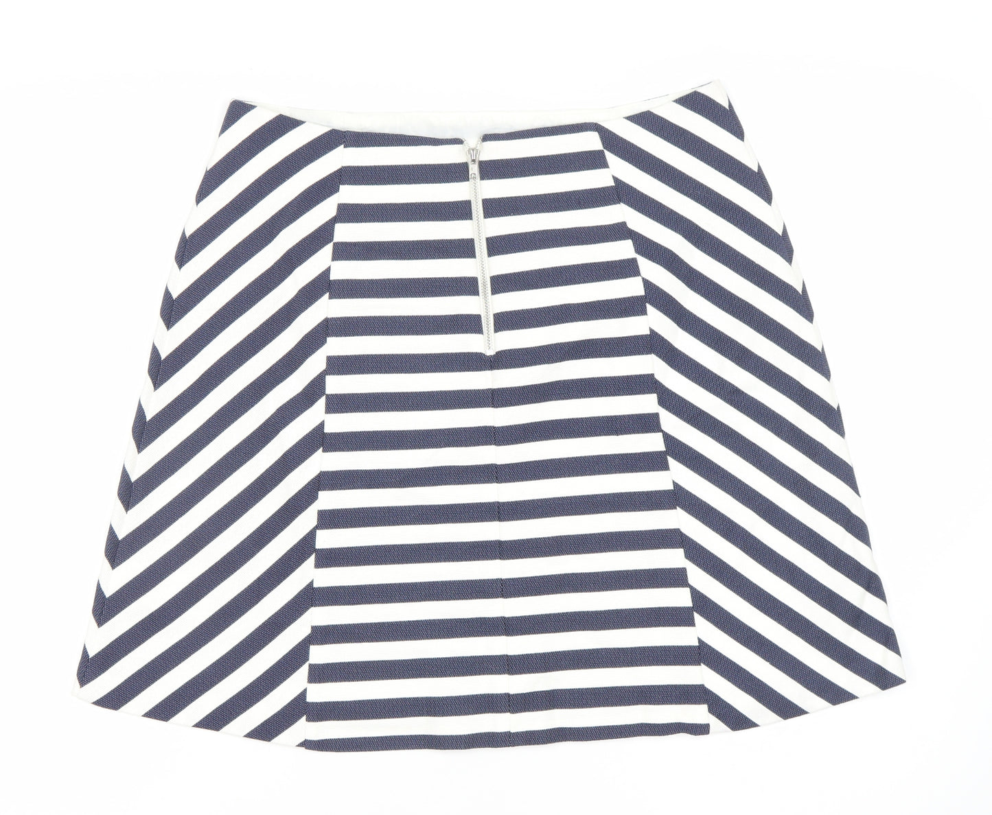 Oasis Women’s Blue White Striped A-Line Skirt Size 12 High Rise