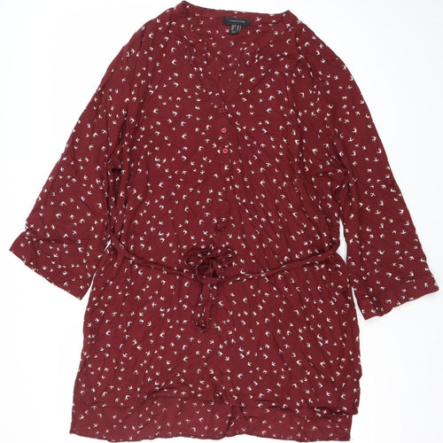 Atmosphere Women’s Red Bird Print Shirt Dress Size 20 Knee Length