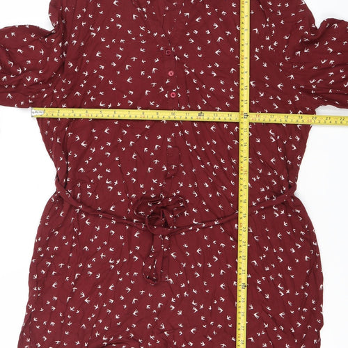 Atmosphere Women’s Red Bird Print Shirt Dress Size 20 Knee Length