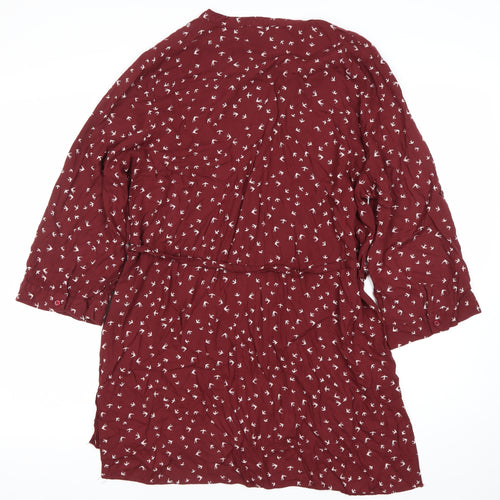 Atmosphere Women’s Red Bird Print Shirt Dress Size 20 Knee Length