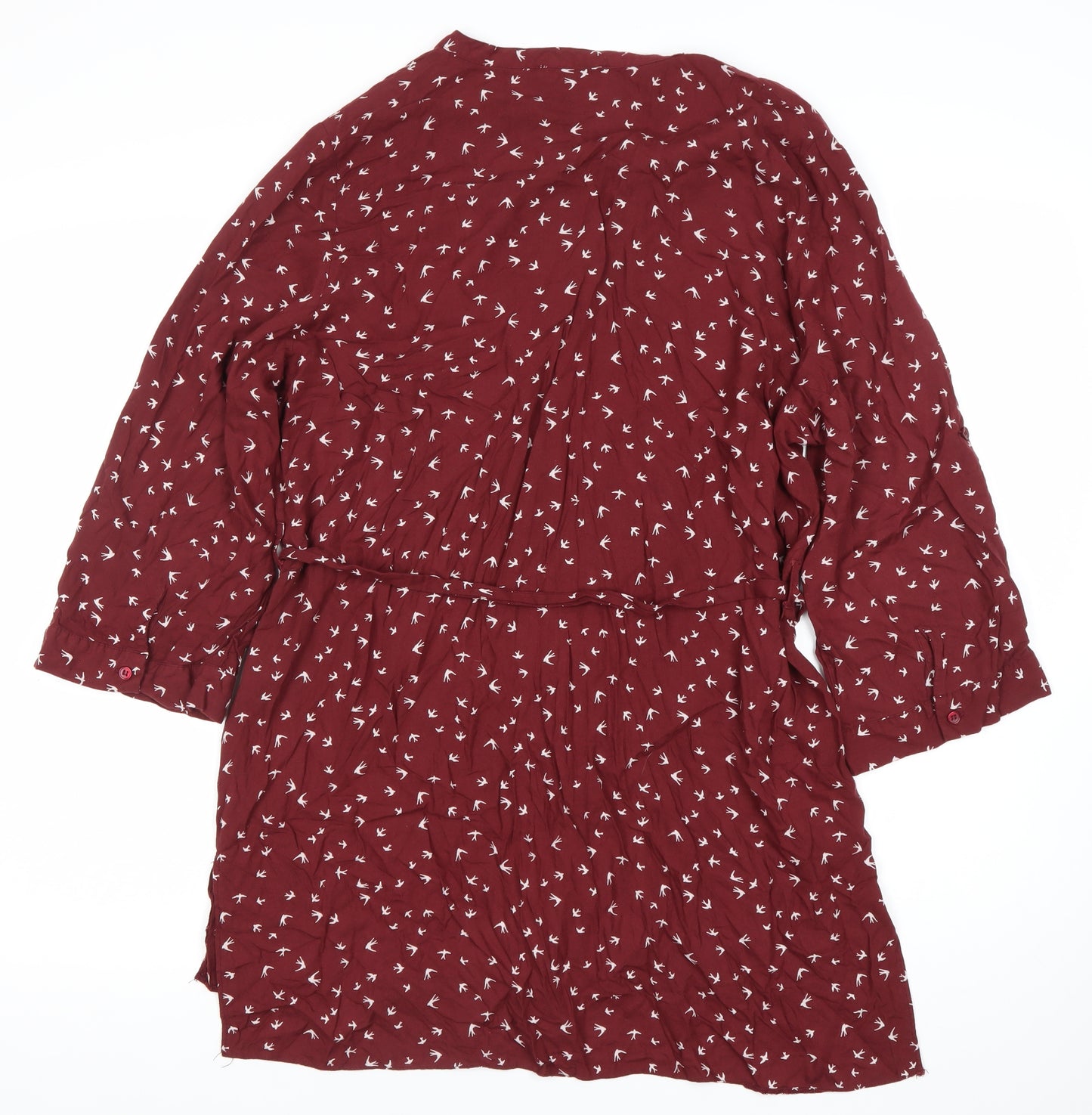 Atmosphere Women’s Red Bird Print Shirt Dress Size 20 Knee Length