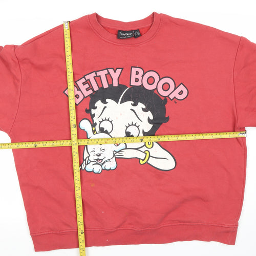 Betty Boop Women’s Red Pullover Sweatshirt L 14/16 Graphic Casual