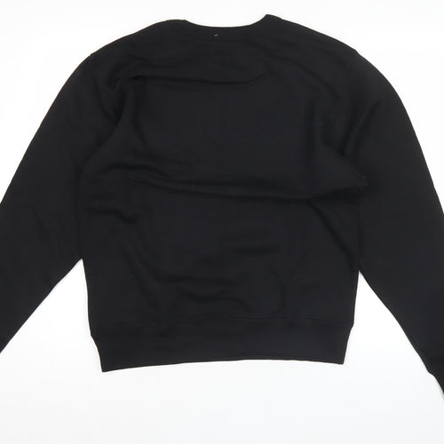 Champion Mens Black Small Pullover Sweatshirt Crew Neck Logo