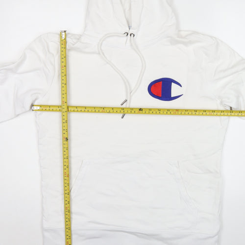 Champion Men’s White Pullover Hoodie Medium Logo Sportswear