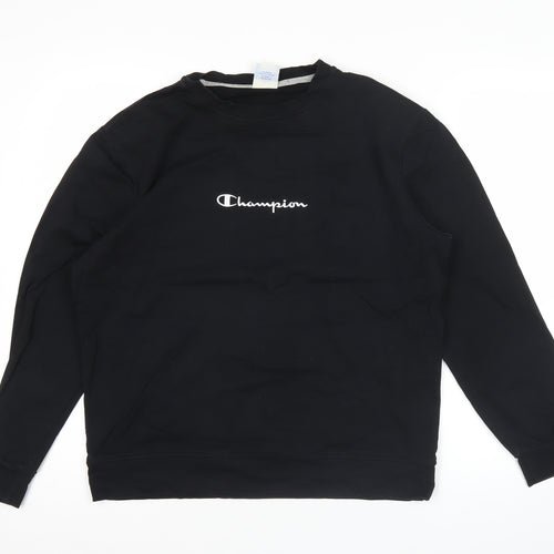 Champion Men's Black XL Pullover Sweatshirt Crew Neck Logo