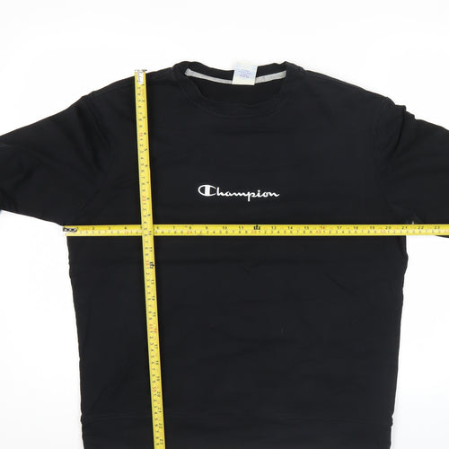 Champion Men's Black XL Pullover Sweatshirt Crew Neck Logo