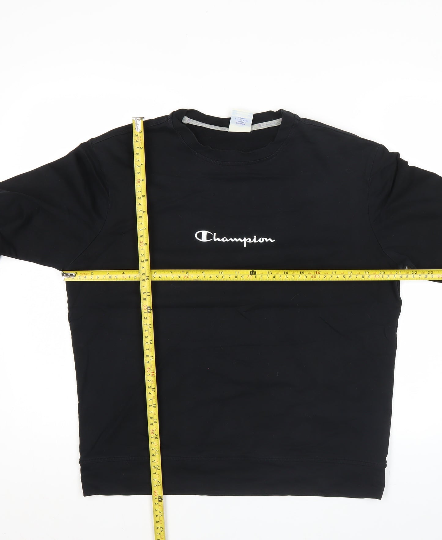 Champion Men's Black XL Pullover Sweatshirt Crew Neck Logo