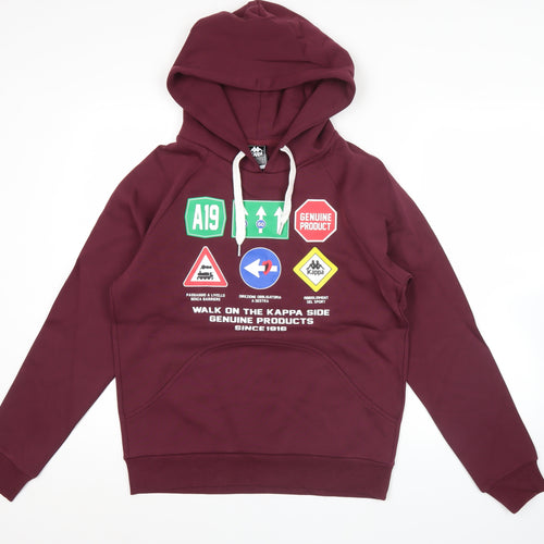 Kappa Men’s Red Pullover Hoodie M Graphic Print Sports Casual