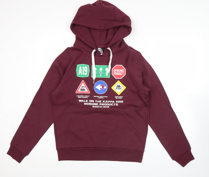 Kappa Men’s Red Pullover Hoodie M Graphic Print Sports Casual
