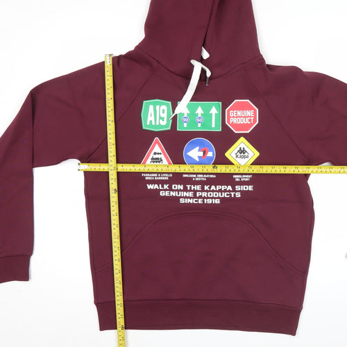 Kappa Men’s Red Pullover Hoodie M Graphic Print Sports Casual