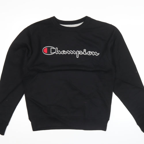 Champion Men’s Black Pullover Sweatshirt Small Logo Athleticwear