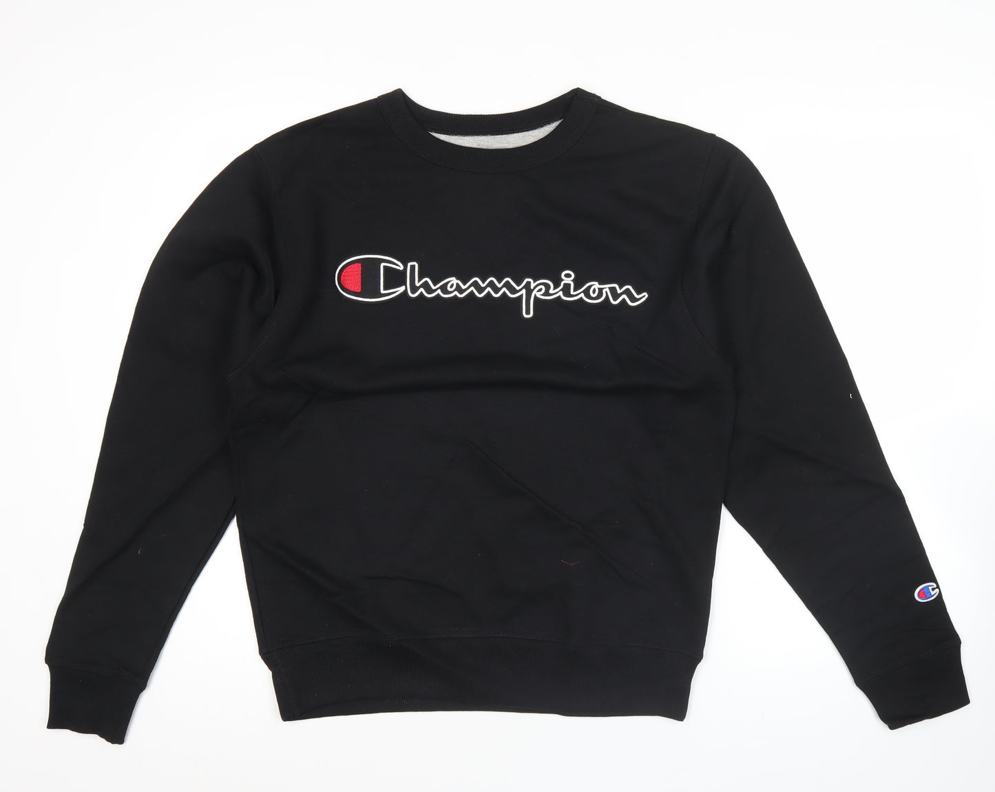 Champion Men’s Black Pullover Sweatshirt Small Logo Athleticwear