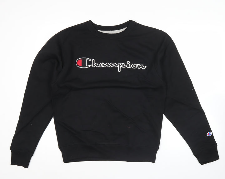 Champion Men’s Black Pullover Sweatshirt Small Logo Athleticwear