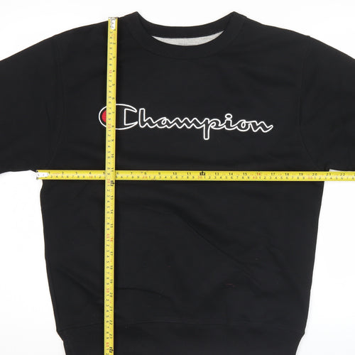 Champion Men’s Black Pullover Sweatshirt Small Logo Athleticwear