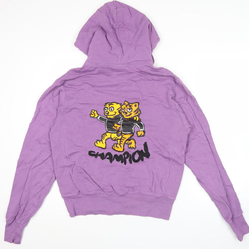 Champion Men’s Purple Graphic Pullover Hoodie S Embroidered Tigers