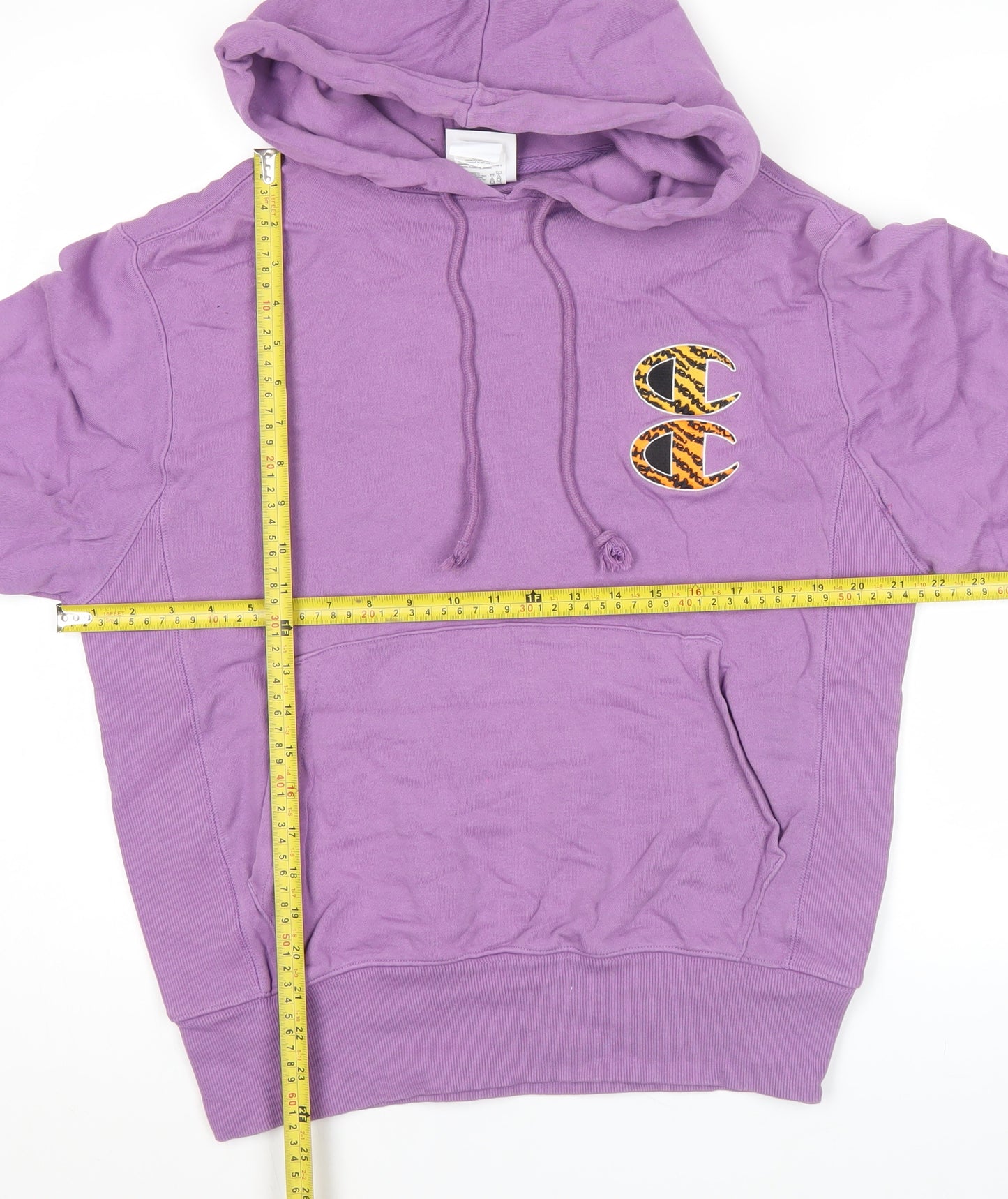 Champion Men’s Purple Graphic Pullover Hoodie S Embroidered Tigers