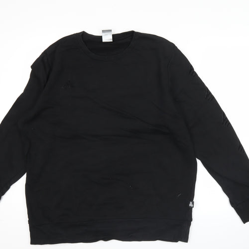Adidas Men's Black L Pullover Sweatshirt Crew Neck Jersey Long Sleeve