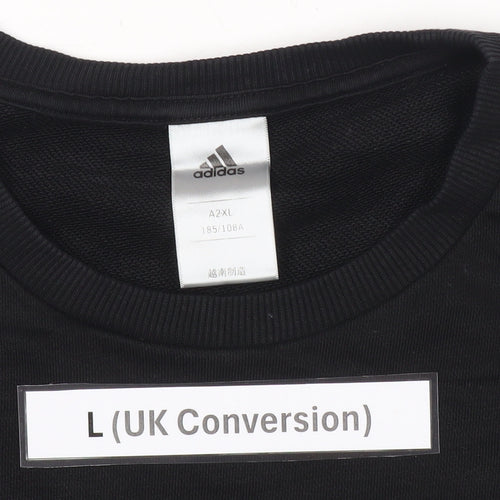 Adidas Men's Black L Pullover Sweatshirt Crew Neck Jersey Long Sleeve