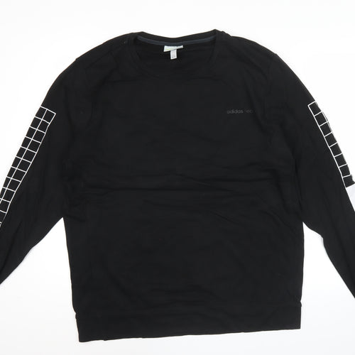 Adidas Neo Men's Black L Pullover Sweatshirt Graphic Logo Jersey