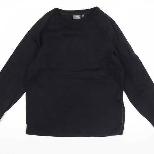 New Balance Men's Black Pullover Sweatshirt M Crew Neck Logo Zip