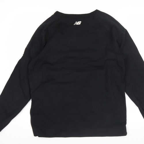 New Balance Men's Black Pullover Sweatshirt M Crew Neck Logo Zip