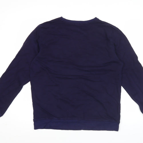 Adidas Men's Blue Graphic Logo Pullover Sweatshirt L Regular Fit