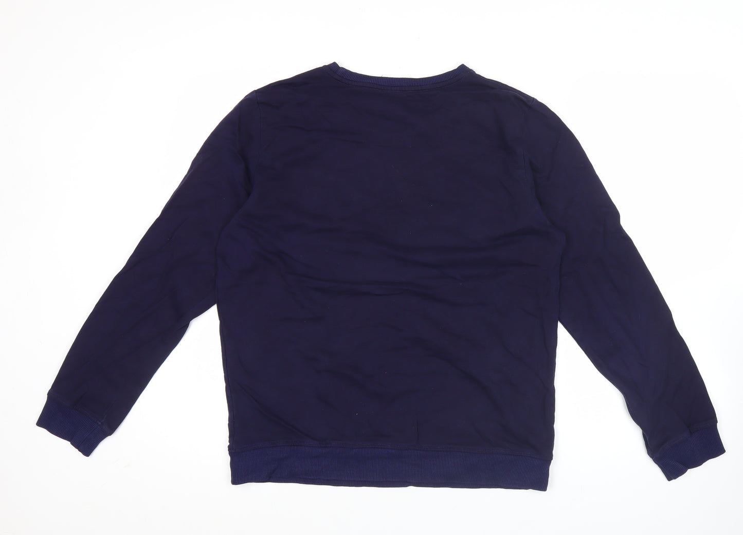 Adidas Men's Blue Graphic Logo Pullover Sweatshirt L Regular Fit