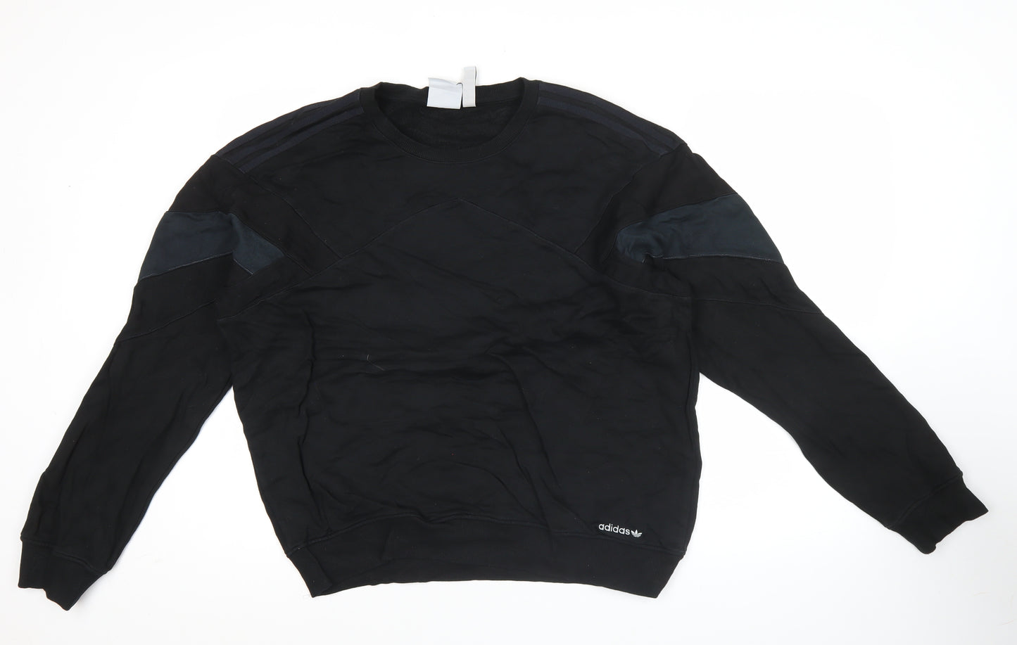 Adidas Men's Black Crew Neck Pullover Sweatshirt L Regular Fit
