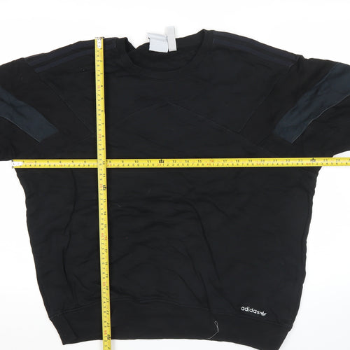 Adidas Men's Black Crew Neck Pullover Sweatshirt L Regular Fit