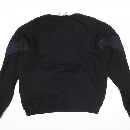 Adidas Men's Black Crew Neck Pullover Sweatshirt L Regular Fit
