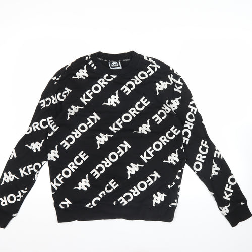 Kappa K-Force Men's Black Small Pullover Sweatshirt Crew Neck Logo