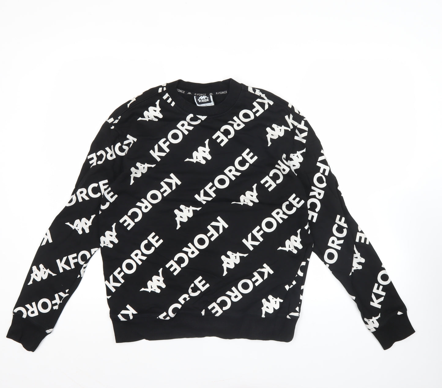 Kappa K-Force Men's Black Small Pullover Sweatshirt Crew Neck Logo