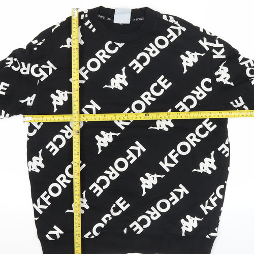 Kappa K-Force Men's Black Small Pullover Sweatshirt Crew Neck Logo